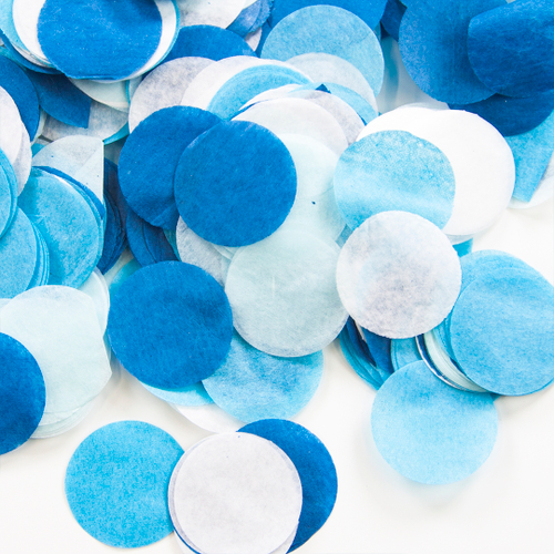 Конфетти 2,5 см круг Голубой микс, тишью, 50 гр ВВ