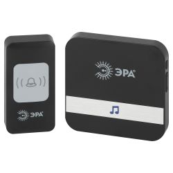 Звонок дверной ЭРА C94 беспроводной, от сети, черный, 52 мелодии | Электрозвонки беспроводные