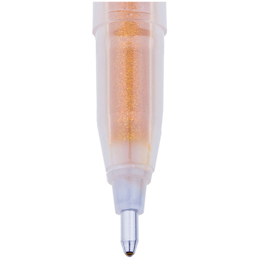 Ручка гелевая Crown "Glitter Metal Jell" золото с блестками, 1,0мм