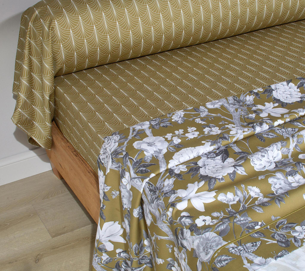 Постельное белье 2 спальное евро Blanc des Vosges Imperial Olive зеленое