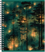 Тетрадь общая 96 л., MAGIC FOREST, обложка-мелов.картон+сплошной УФ-лак, металлический гребень