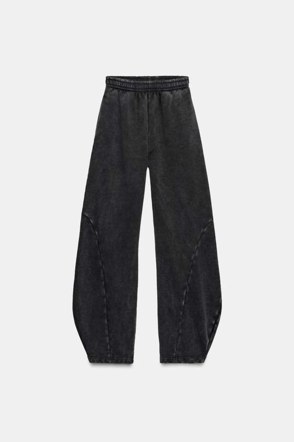 ZARA БРЮКИ CARROT С ЭФФЕКТОМ ПОТЕРТОСТИ, АНТРАЦИТОВО-СЕРЫЙ