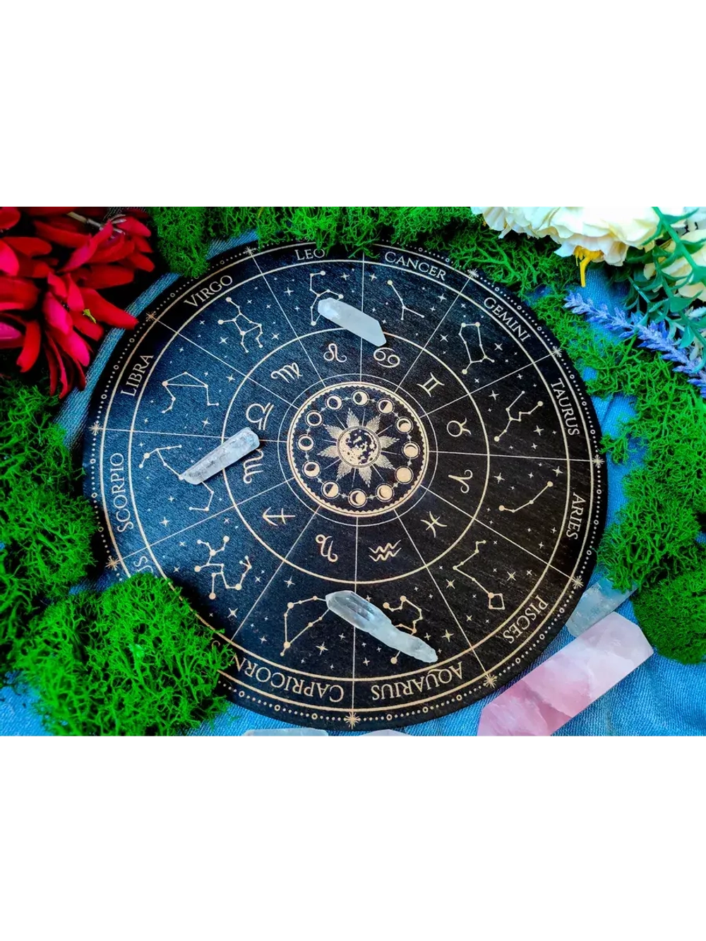 Зодиакальное астрологическое колесо, украшение алтаря