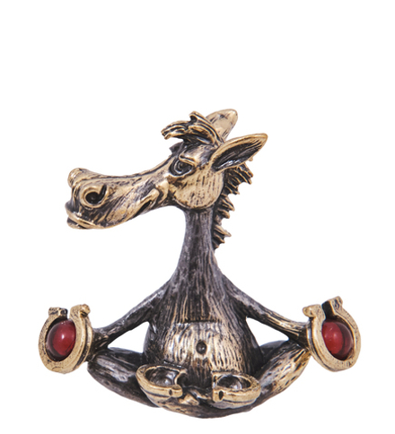 Народные промыслы AM-4187 Фигурка «Лошадь-Дзен» (латунь, янтарь)