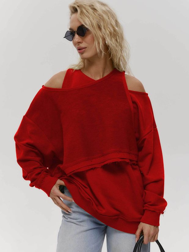 Свитшот двойной, красный
