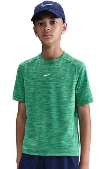 Футболка для мальчика теннисная Nike Boys Multi Dri-FIT Short-Sleeve - stadium green/pure/white