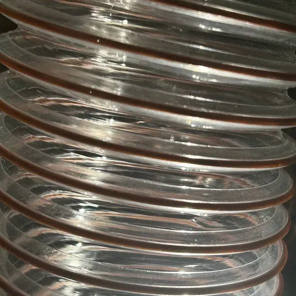 Воздуховод шланг рукав полиуретановый 100 мм армированный проволокой шланг 3 м для аспирации стружкоотсоса и вытяжки