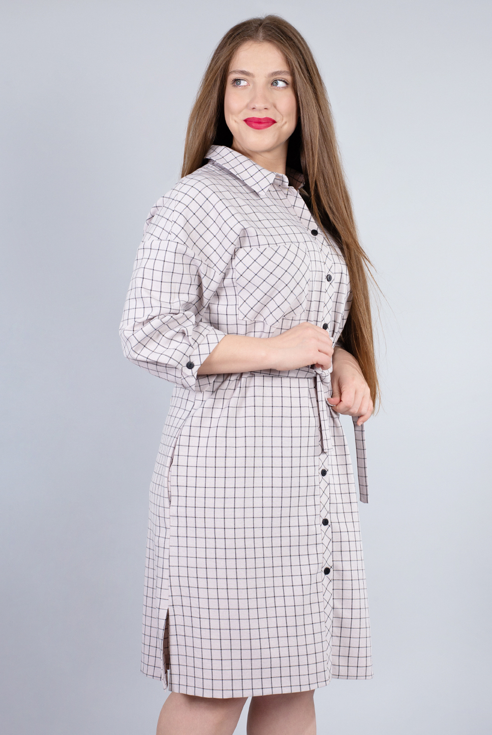 Платье женское 2211оп, клетка #259Клд052211оп