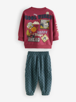 Лонгслив и брюки в комплекте для мальчика Next B81-531, Красный, Темно-серый