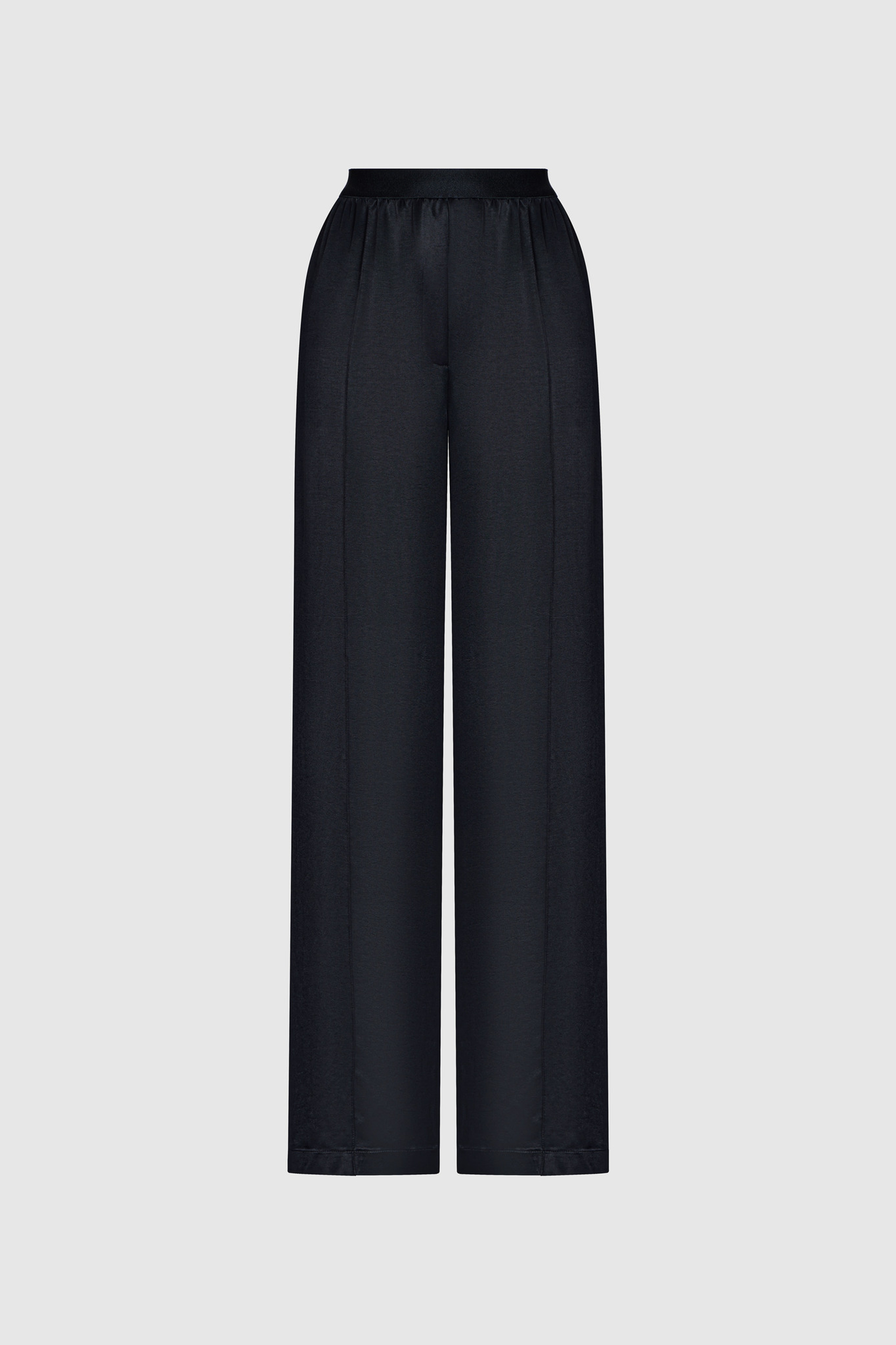 Брюки из атласа черные