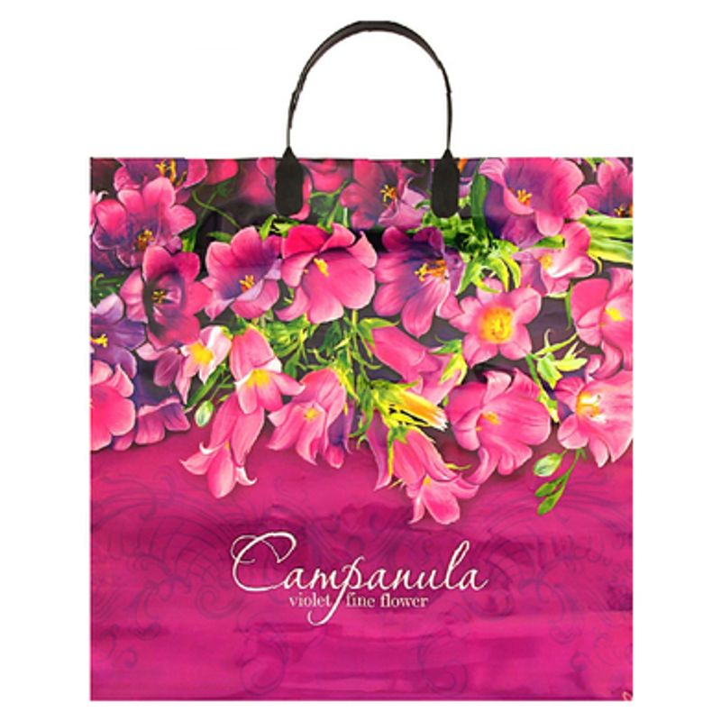 Пакет пластиковая ручка Россия 38*35 см 90 мкм ПВД Колокольчики 1 шт 100 шт/кор