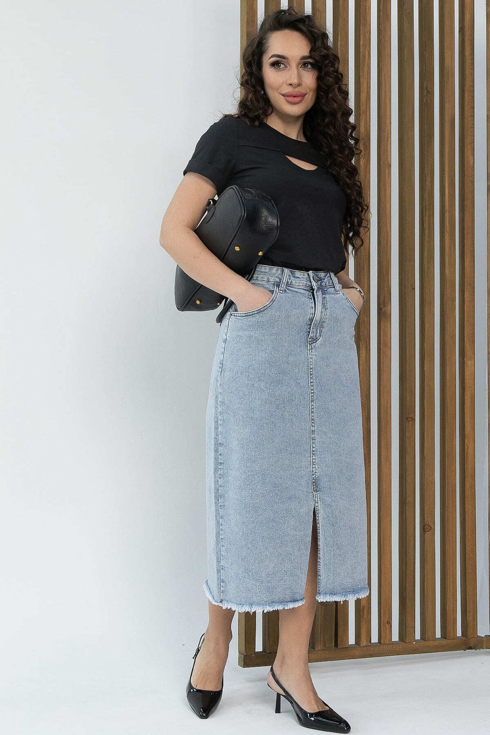 Юбка Самара (серо-голубая) Ю13576-4М LT Collection