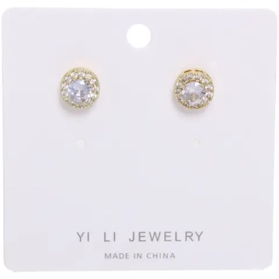 Серьги из гиппоалергенного металла со стразами «ПАЛУМНА», классика, цвет золото и серебро, 1,2-dсм