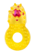 Жёлтое эрекционное кольцо с бусиной (Цвет: желтый)