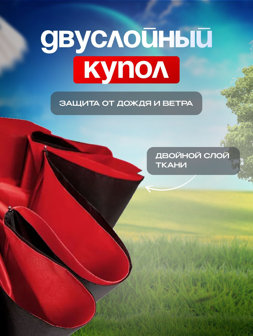 Зонт автомат c системой антиветер женский и мужской большой купол 10 спиц. Цвет синий.