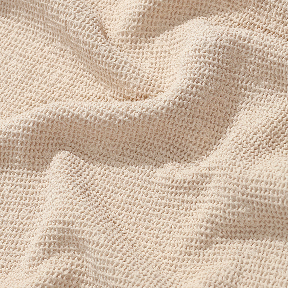 Полотенце для лица из умягченной вафли кремового цвета из коллекции essential, 30x30 см