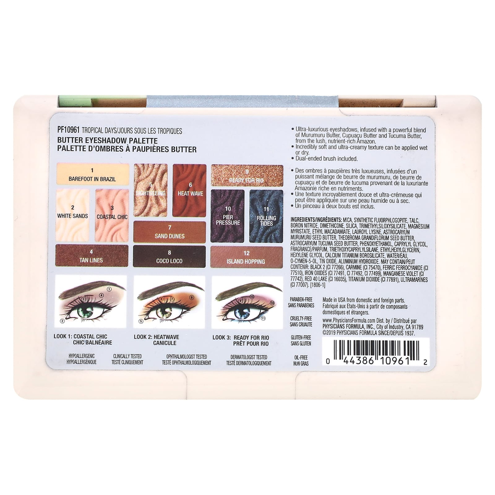 Physicians Formula, Палитра теней для век с маслом, PF10961 Tropical Days, 15,6 г (0,55 унции)