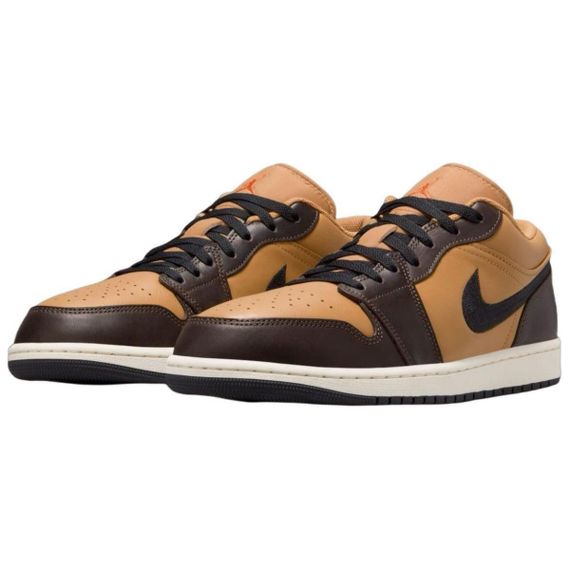 Jordan Air Jordan 1 Винтажные баскетбольные кроссовки Low Топ Коричневый Мужские