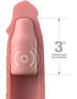 Телесная вибронасадка на член 3" Vibrating Mega X-tension with Remote - 22,9 см.