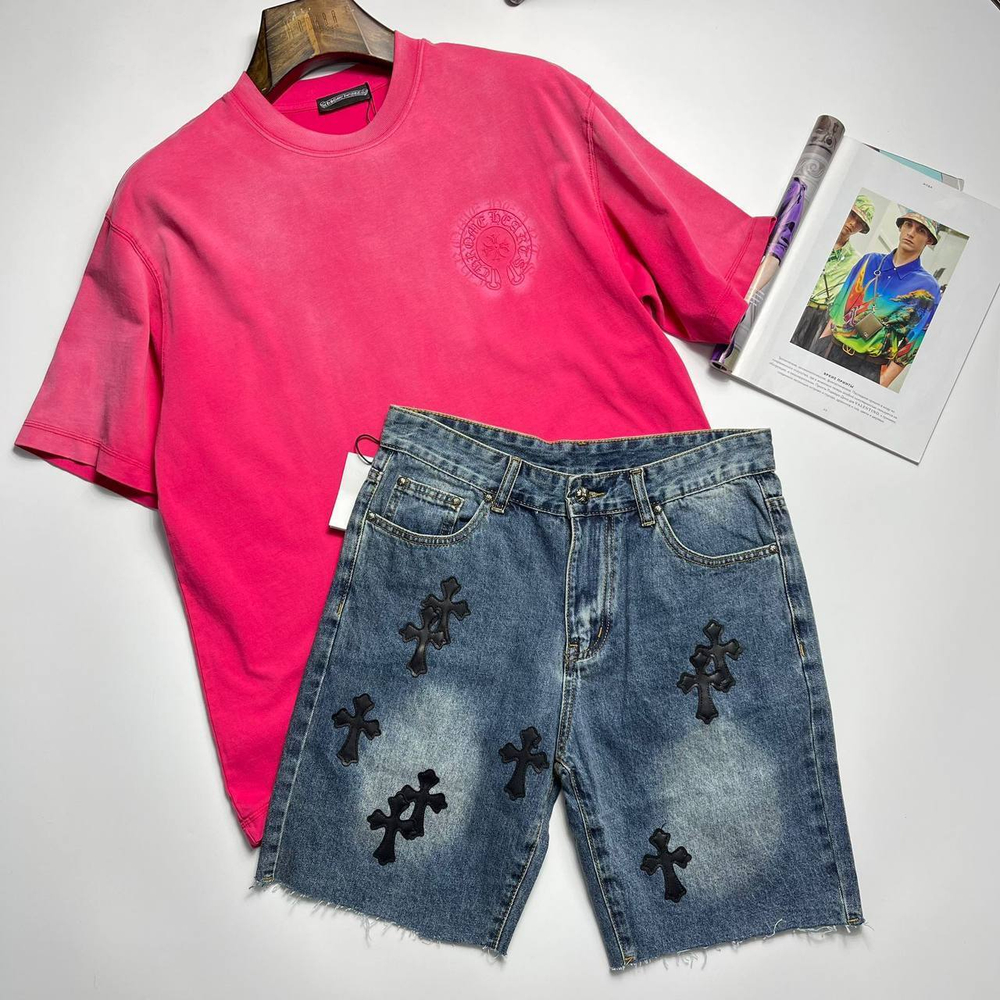 Джинсовые шорты Chrome Hearts