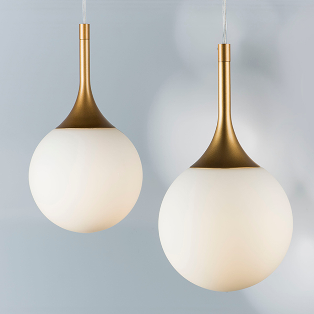 813012 Подвес GLOBO 1х40W E14 золото/белый