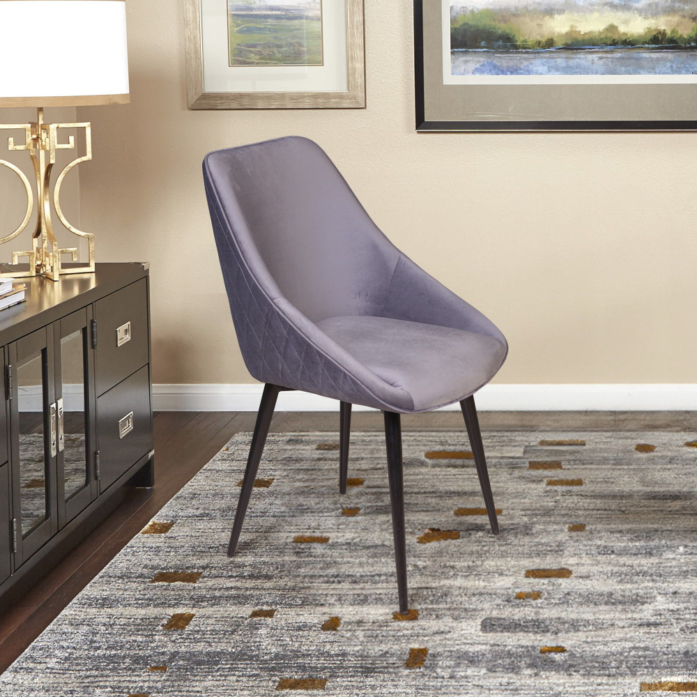 Стул Neo ромб, поворотный на 90 градусов, функция возврата, антишум, бархат светло-серый 26/опора конус