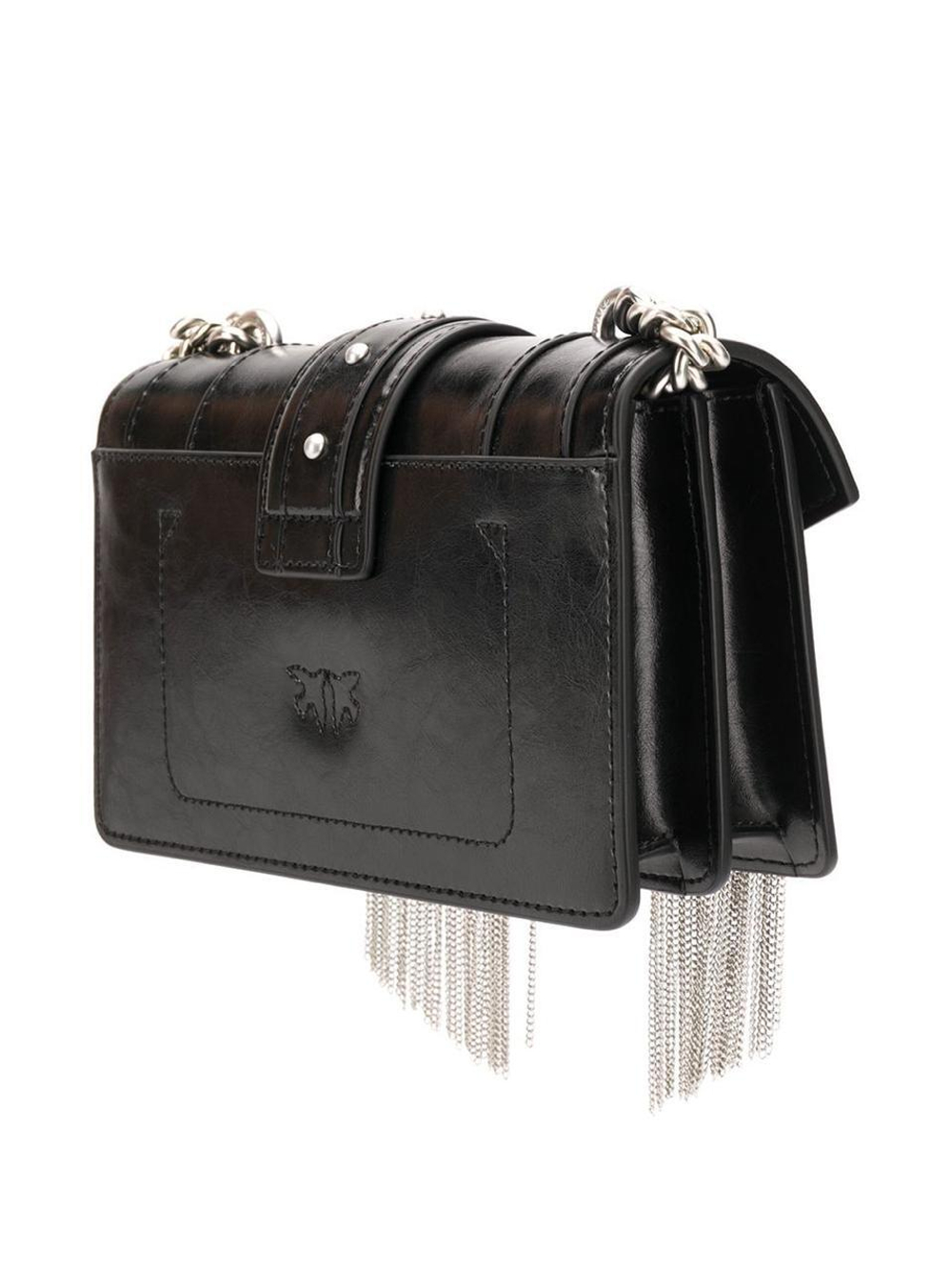 MINI LOVE BAG METAL FRINGES – black