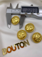 Пуговицы Скиап. с гербом и стрелой в лимонном цвете (золотые)