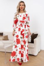 Платье Марго (белый/розы) Р11-1245 Nikol
