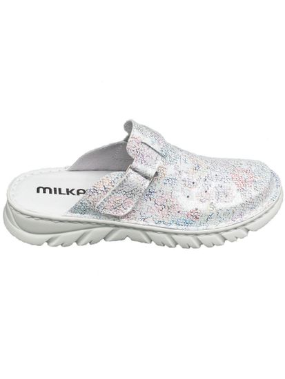 03 | "Duki" |Женские медицинские сабо натуральная кожа (цветок)