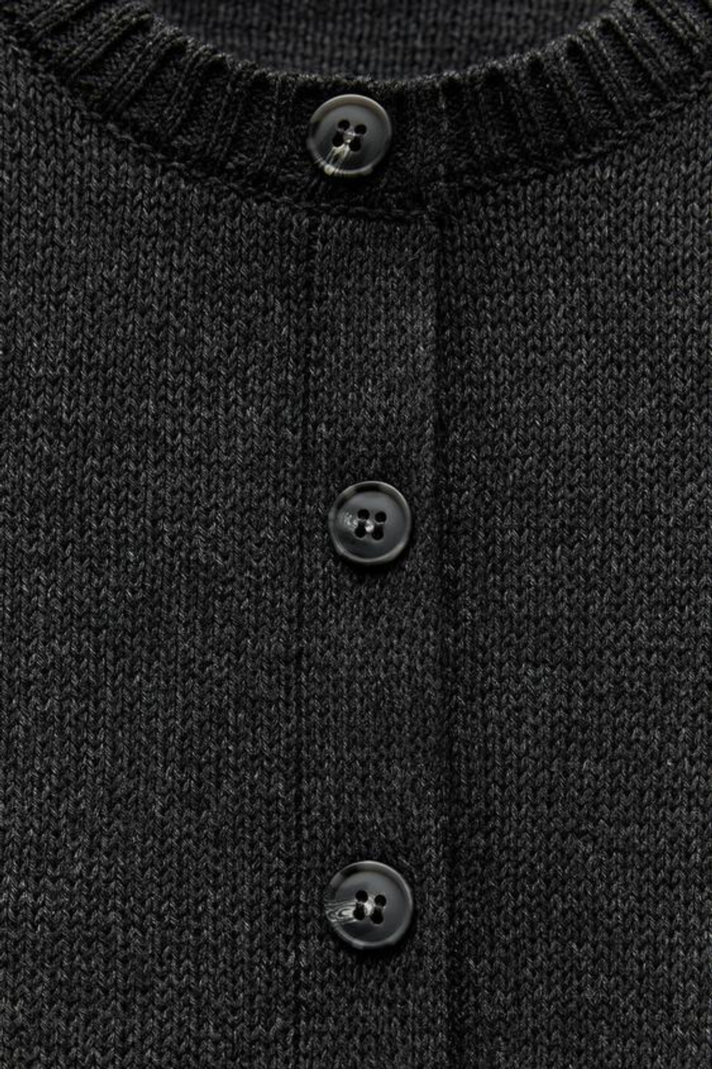 ZARA КАРДИГАН ОБЛЕГАЮЩЕГО КРОЯ, СЕРЫЙ С МЕЛАНЖЕВЫМ ЭФФЕКТОМ