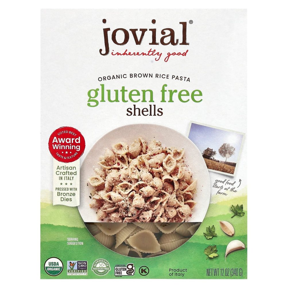 Jovial, Органическая паста из коричневого риса, в скорлупе, 340 г (12 унций)
