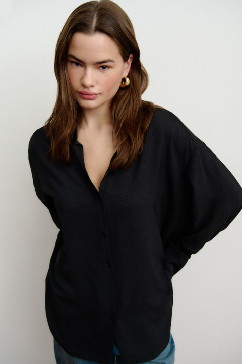 Рубашка оверсайз из жатого хлопка