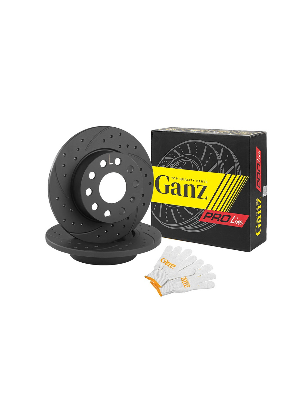 Диск тормозной задний перфорированный PRO-LINE с покрытием комплект AUDI A3/SKODA OCTAVIA/VW GOLFV/JETTA 03- GANZ GIJ06012S