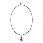 Подвеска из малинового агата с красными кистями 65 см