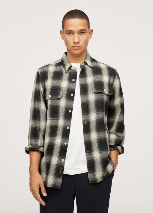 Рубашка из фланели в клетку