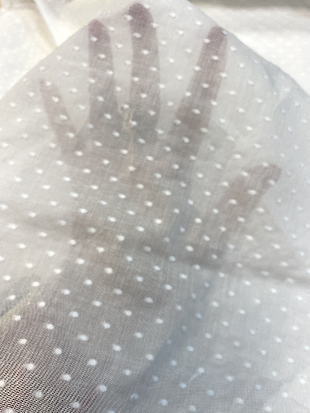 Ткань(Италия) Батист (100% хлопок в вышитую точку) ш-150см отрез 1,45 м