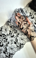 Вышивка на сетке черная К570