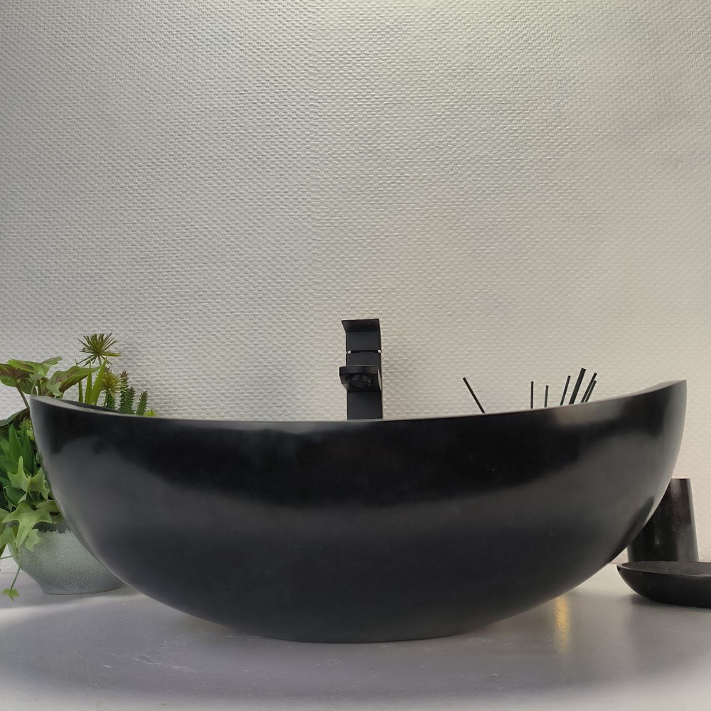 Раковина из камня Андезит Oval Black OA-62835 (55*38*19) 104