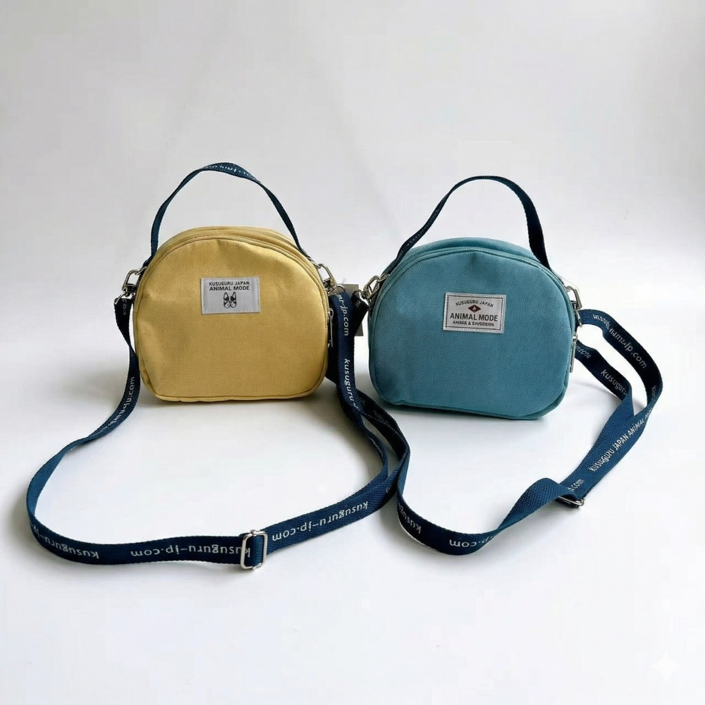 Мини-сумка пошет (pochette) с кошкой Корицей, с ремнем, ANIMAL MODE, синий, 26-9403-2, KUSUGURU