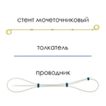 Мочеточниковый стент c покрытием Urotech Yellow Star двухпетлевой  универсальная длина 22-30 см