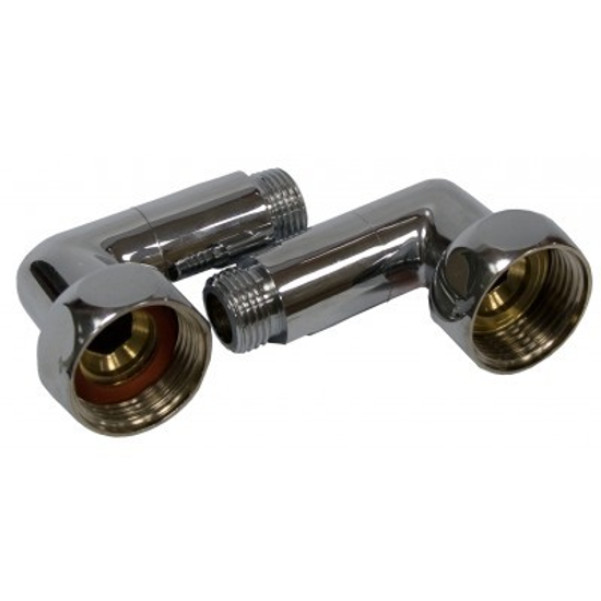 Американки для полотенцесушителя угловые 3/4"х1/2" ВР-НР хромированные