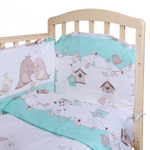 Комплект в кроватку 6-ти предметный. "Любящие птенчики", бежевый