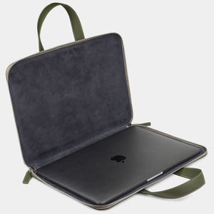 Сумка для MacBook Pro 16 - 17 с карманами из кожи теленка, зеленого цвета