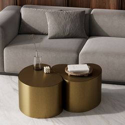 Набор из 2-х столиков Grannis, золотистые