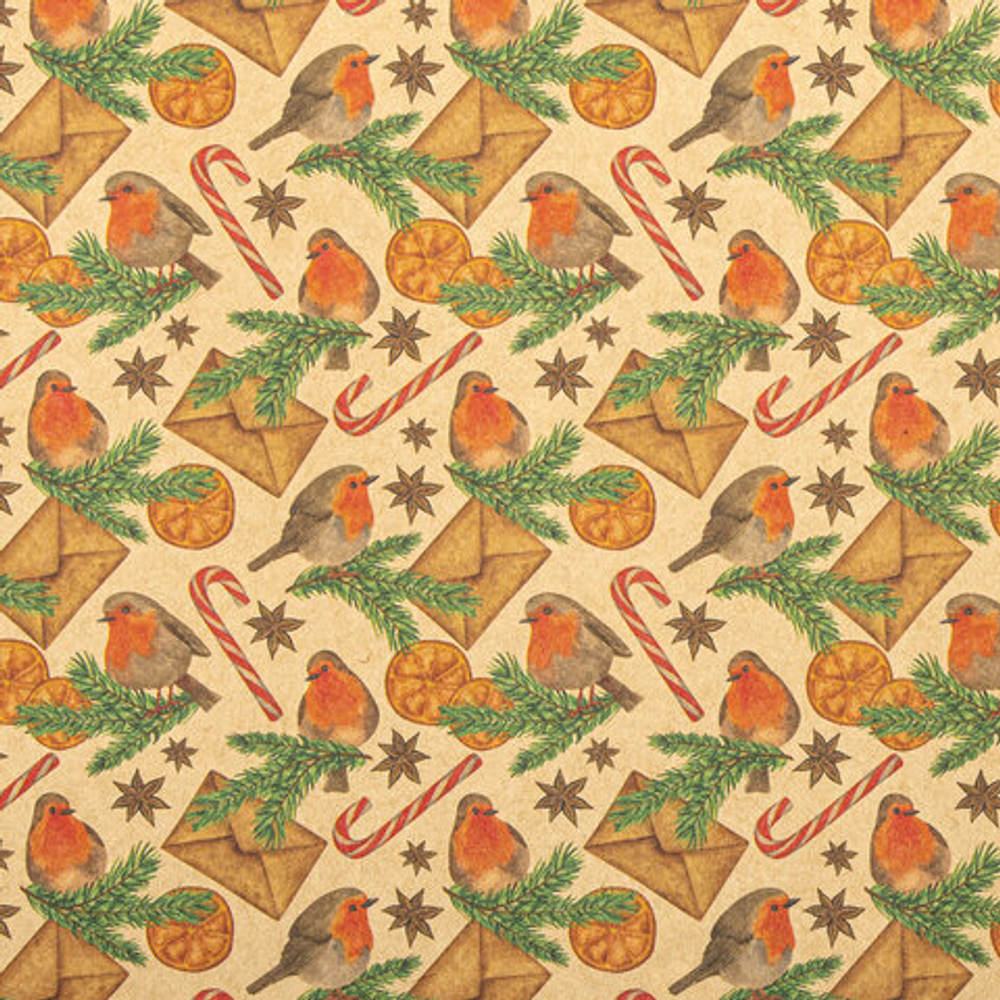 Бумага упаковочная НГ Christmas Kraft 70*100см, ассорти 1шт