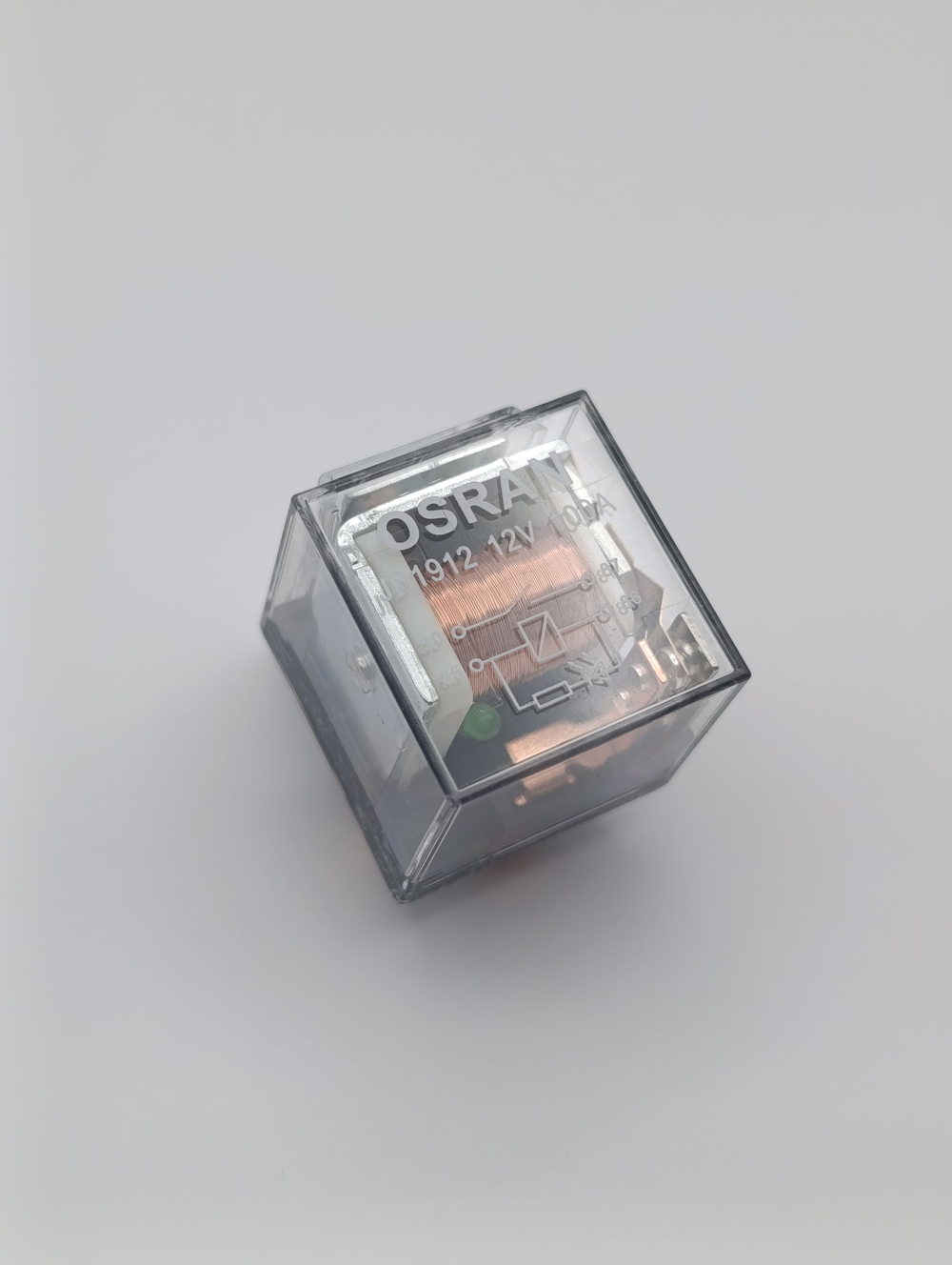 Реле 1+1 автомобильное 12V 100А с индикатором, комплект 4-х + 5-ти контактных реле , с кронштейном, прозрачное