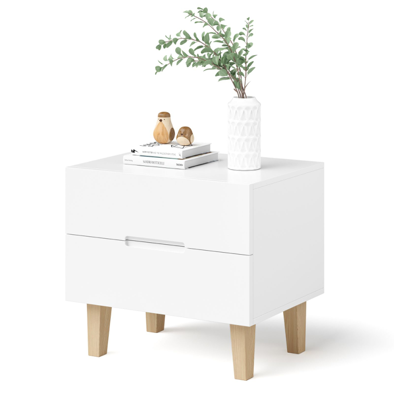 Тумба прикроватная, 50х40х55, Чек, напольная, в прихожую и ванную, с ящиками, белый, Dipriz