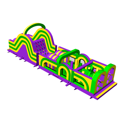Надувной батут «Длинная полоса препятствий» 16*4*5 м