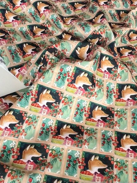 ЛИСА И ЯГОДЫ, КУПОН 51x110 см - 100% ХЛОПОК 2